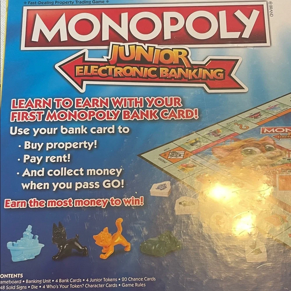Hasbro Monopoly Junior Electronic Banking Board Gaming NIB